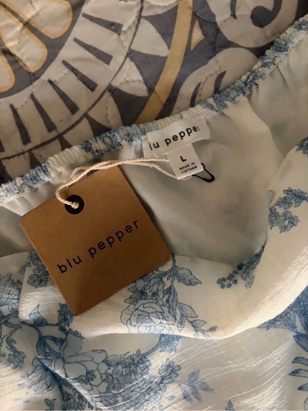 NWT Blu Pepper boutique floral cottagecore midi square neck dress, L - Picture 5 of 12